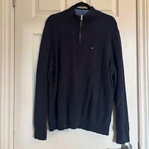 Tommy Hilfiger Men's Navy Quarter Zip Sweater